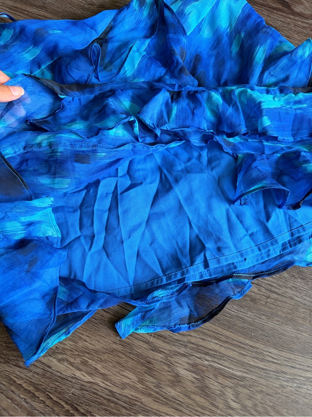 ASOS Blue & Teal Ruffle Mini Skirt - Picture 3 of 4